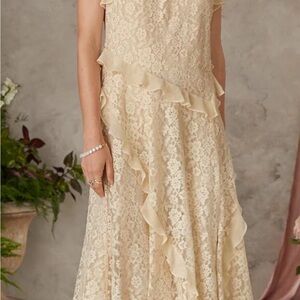 Sundance Cream Lace Dress with Ruffles